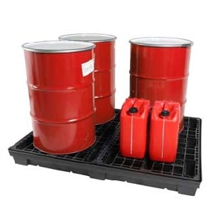 EVO 4 Drum Recycled Spill Pallet- 1220 x 1620 x 160 - Compliant with Oil Storage Regulations