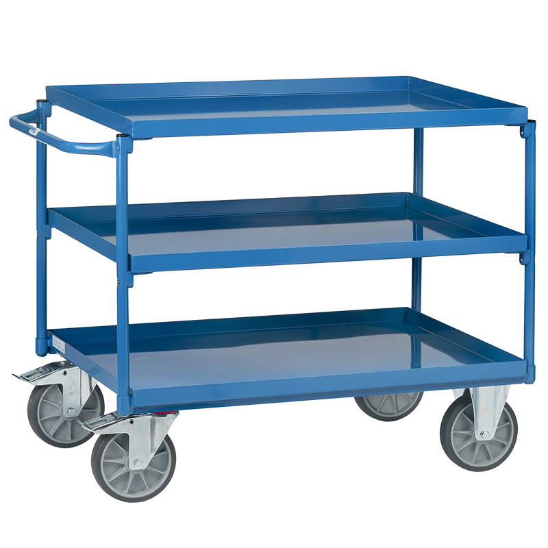 Fetra Three Tray Steel Workshop Cart 850 x 500mm - 400kg Capacity
