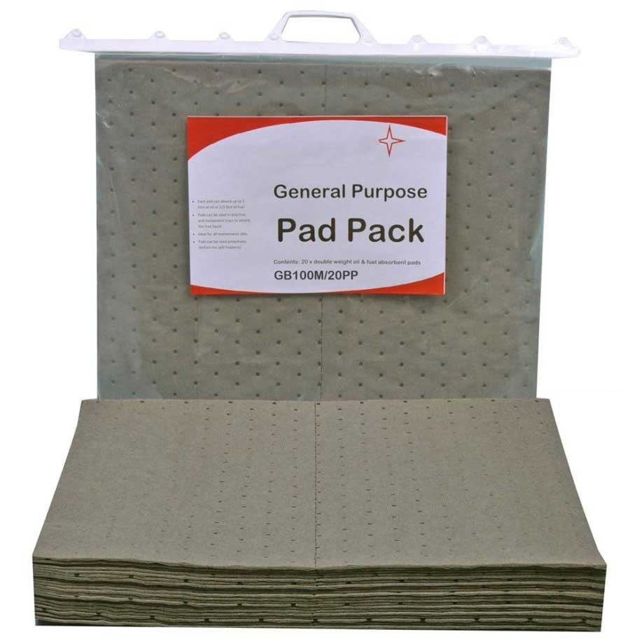 General Purpose Absorbent Spill Pads Pack of 20