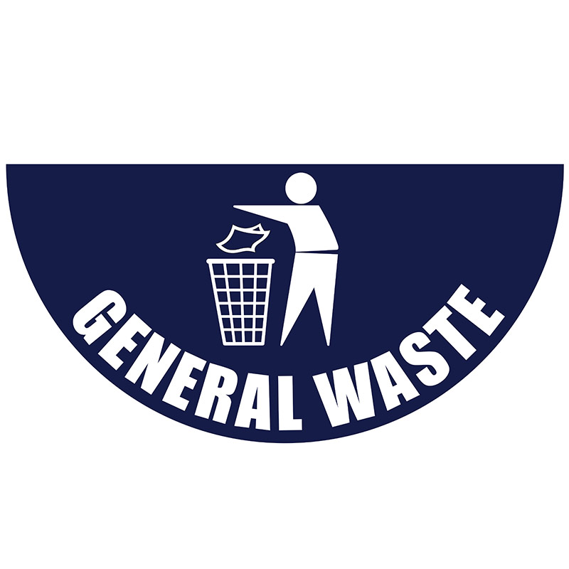 General Waste Graphic Floor Marker - Half Circle - W.750mm