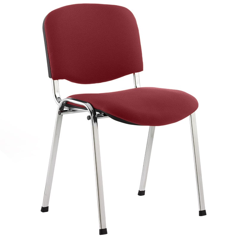ISO Chrome Frame Stacking Chair - Ginseng Chilli Fabric