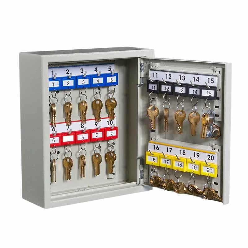 Heavy-Duty Steel Key Security Cabinet - 20 key capacity