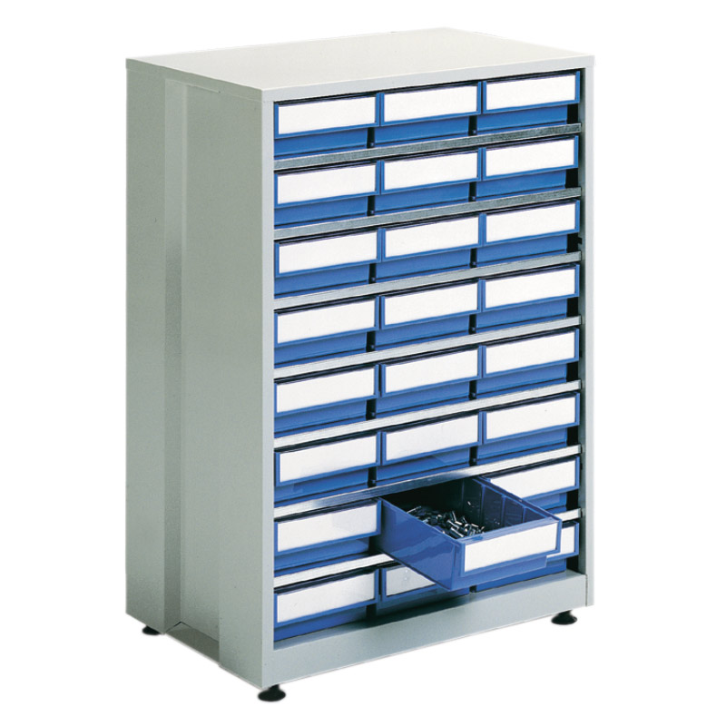	High Density Small Parts Storage Cabinet - 24 Blue Bins - 870 x 605 x 410mm