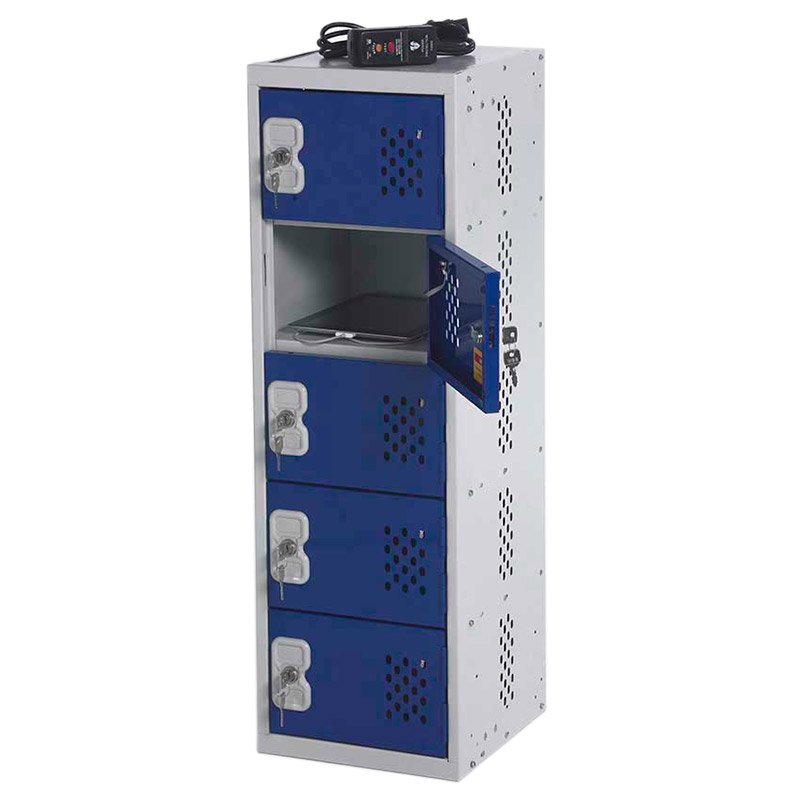 5 door locker with integral power points - 930 x 300 x 300mm