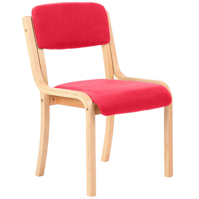 Madrid Wooden Frame Visitor Chair - Bergamot Cherry Upholstery