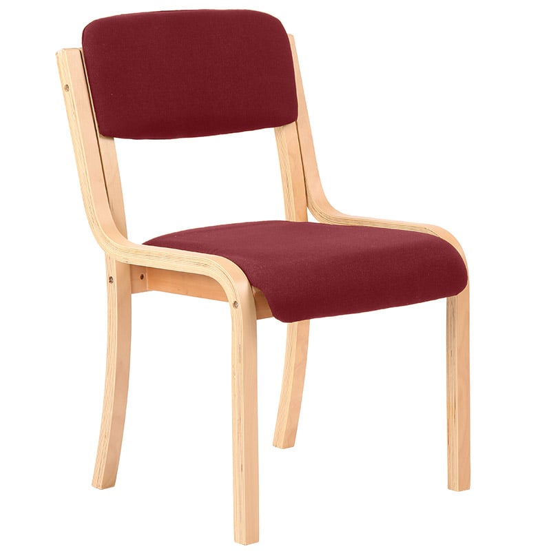 Madrid Wooden Frame Visitor Chair - Ginseng Chilli Upholstery