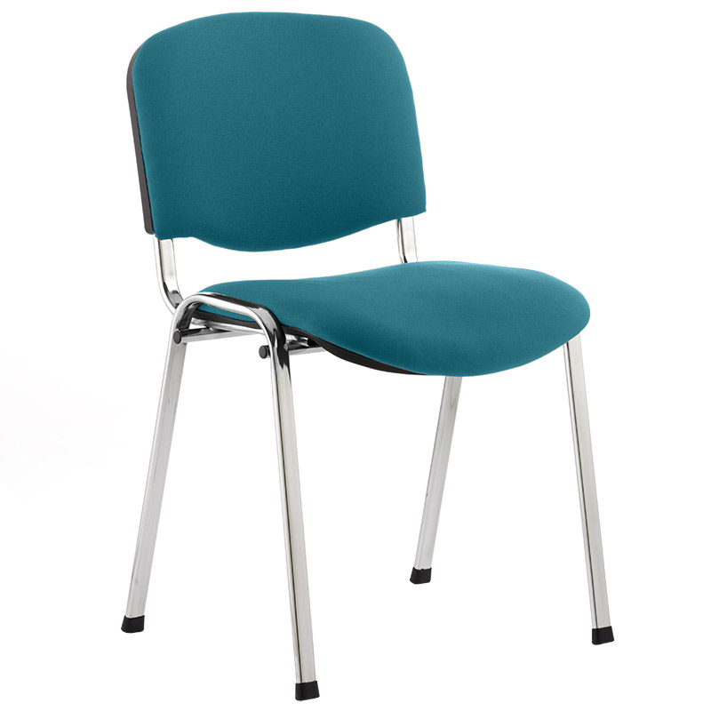 ISO Chrome Frame Stacking Chair - Maringa Teal Fabric