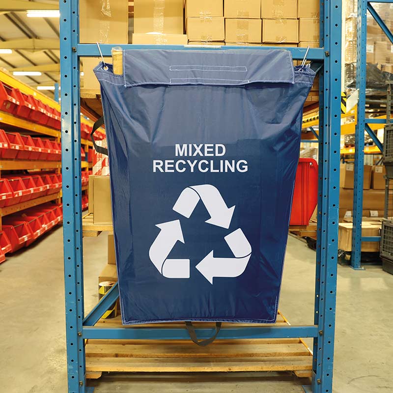 Recycling Aisle Sack, Mixed Recycling, 920W x 1000H mm, 160L capacity 