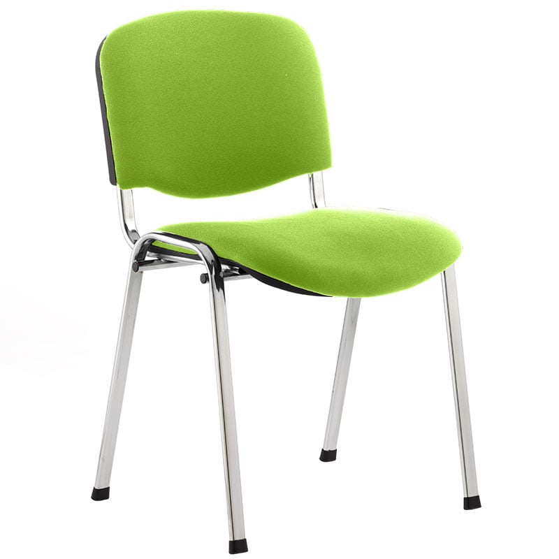 ISO Chrome Frame Stacking Chair - Myrrh Green Fabric