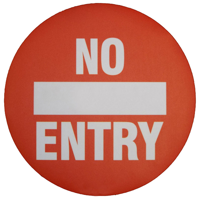 No Entry Graphic Floor Marker Sign - 430mm diamter