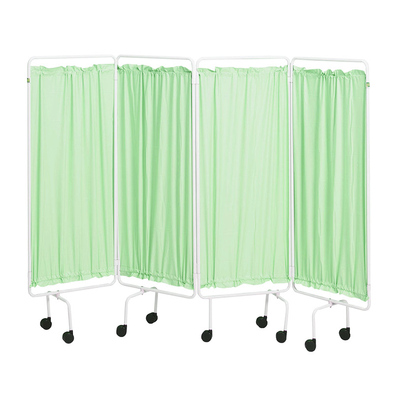 Portable Medical Screen - 168 x 244cm (fully extended) - white epoxy frame with wipe-clean curtains