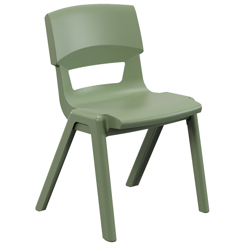 Postura+ One-Piece Plastic School Chair Size 5 - Moss Green