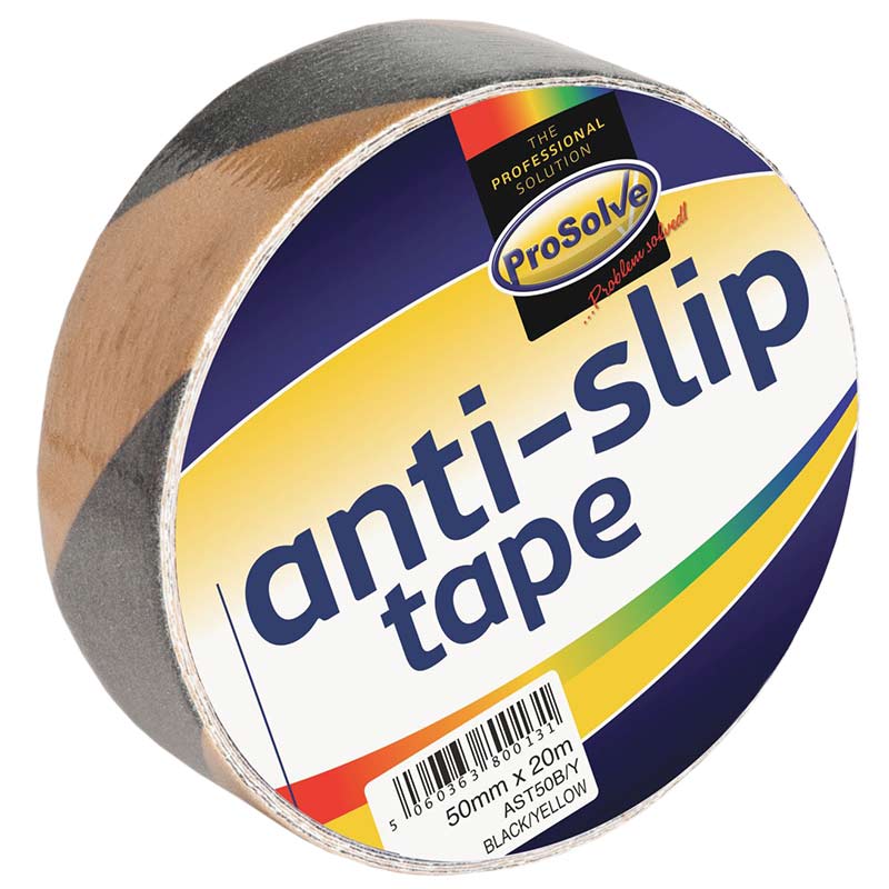 ProSolve Anti-Slip Floor Tape - Black & Yellow Stripe - 50mm x 20m - Pack of 24