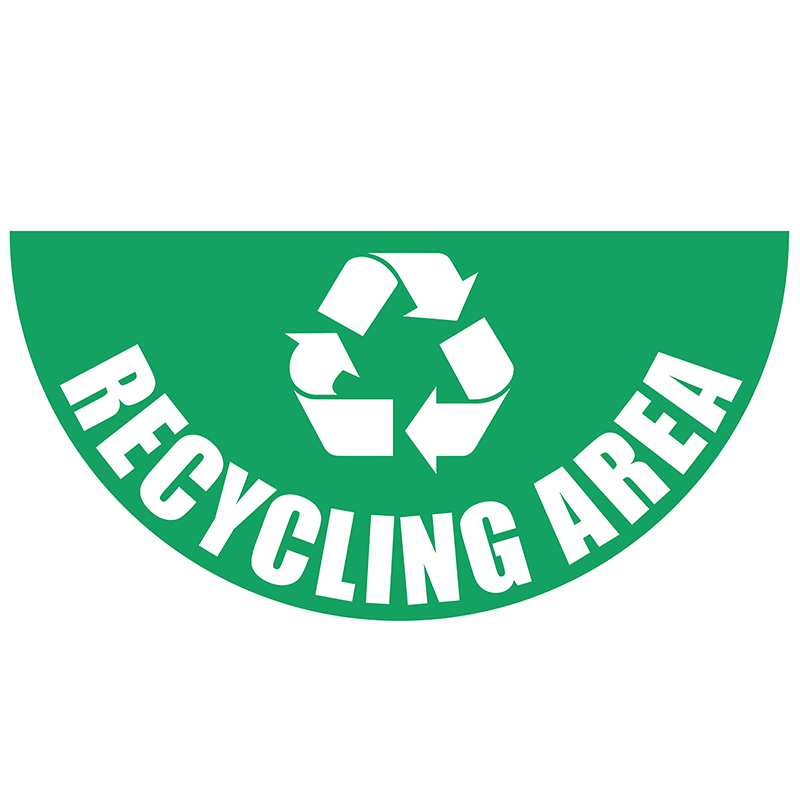 Recycling Area Graphic Floor Marker - Half Circle - W.750mm