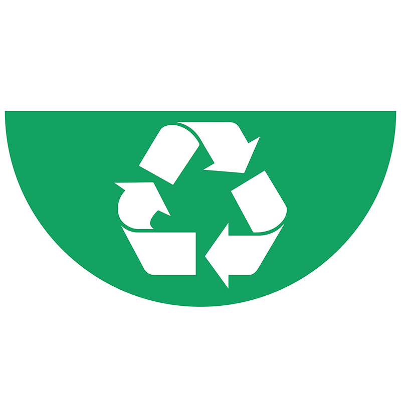 Green Recycling Symbol Graphic Floor Marker - Half Circle - W.750mm