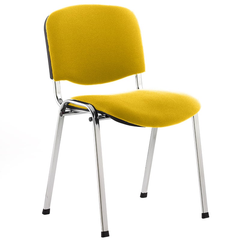 ISO Chrome Frame Stacking Chair - Senna Yellow Fabric