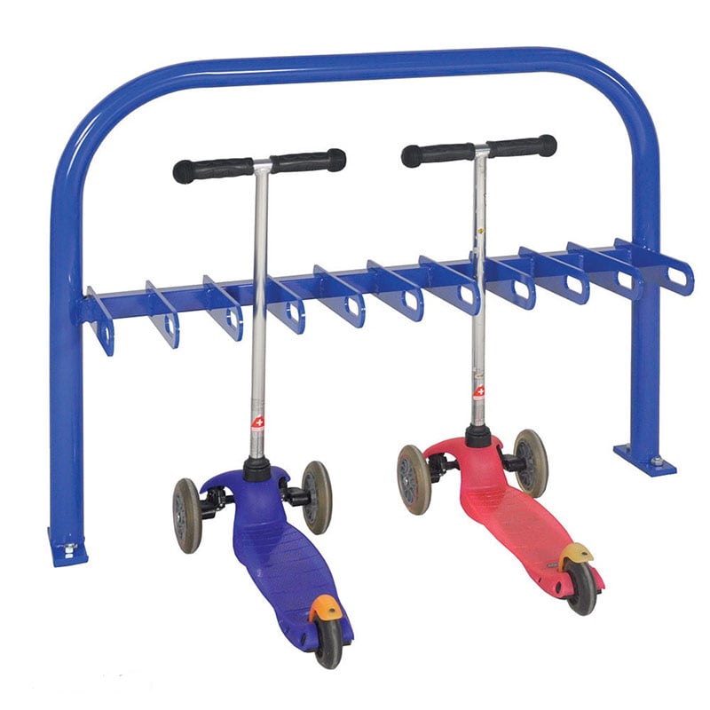 Single Sided Scooter Rack - for 10 scooters - Dark Blue - 800 x 1050mm