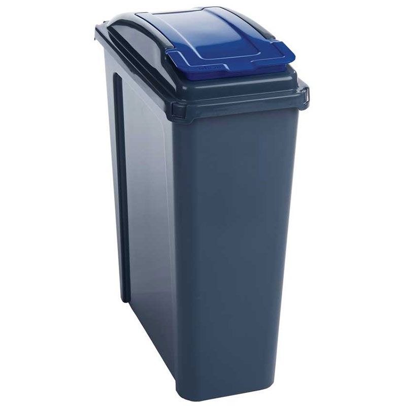 25 Litre Recycling Bin With Blue Lid - 510 x 190 x 400mm