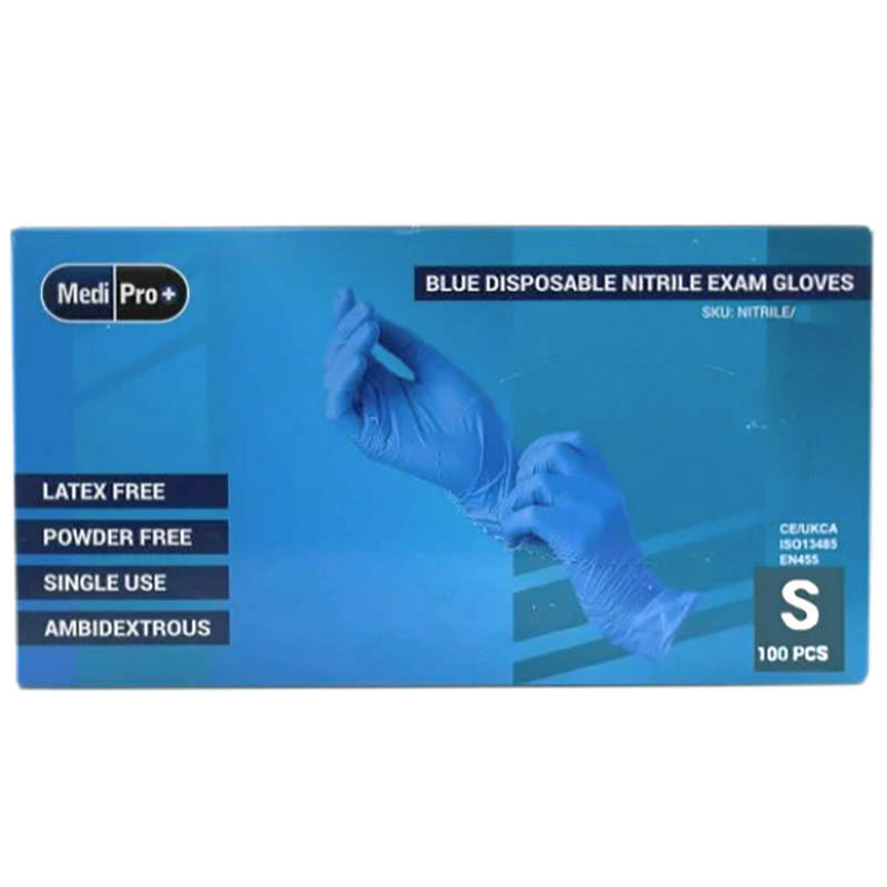 Blue Nitrile Powder-Free Gloves Medical Grade Cat III - Small