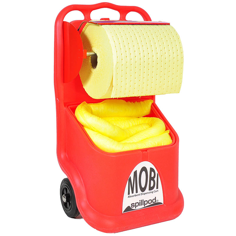 Chemical Spillpod Mobi with absorbent socks & roll