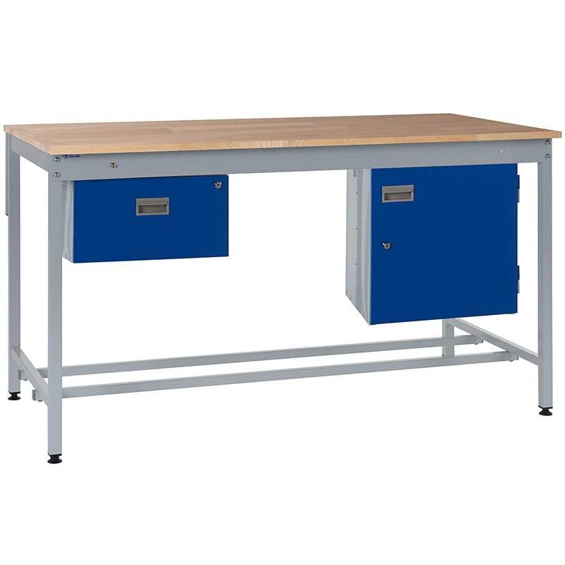 Square Tube Workbench Kit  A - Beech Top 27mm thick 840x1200x750mm