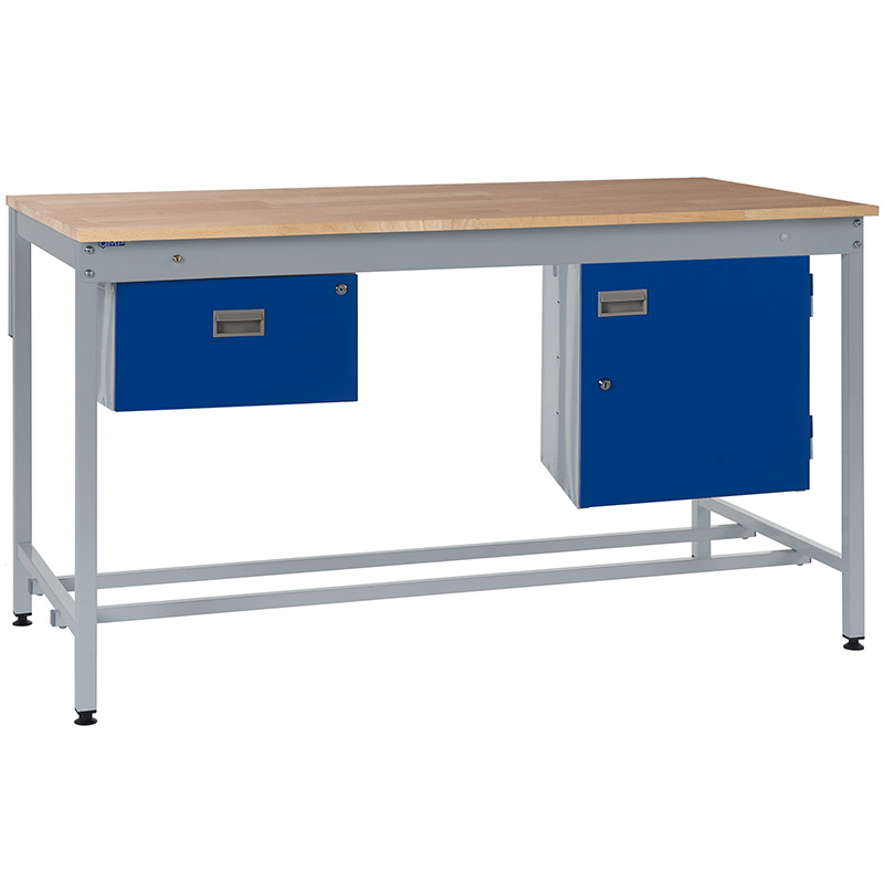 Square Tube Workbench Kit  A - Beech Top 27mm thick 840x1500x750mm