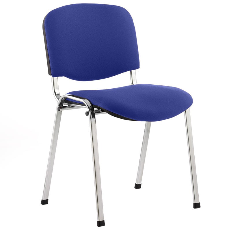 ISO Chrome Frame Stacking Chair - Stevia Blue Fabric