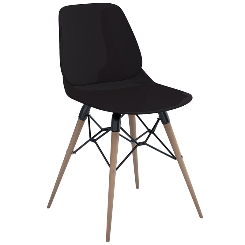 Strut Multi-Purpose Chair with Natural Oak Legs - Black