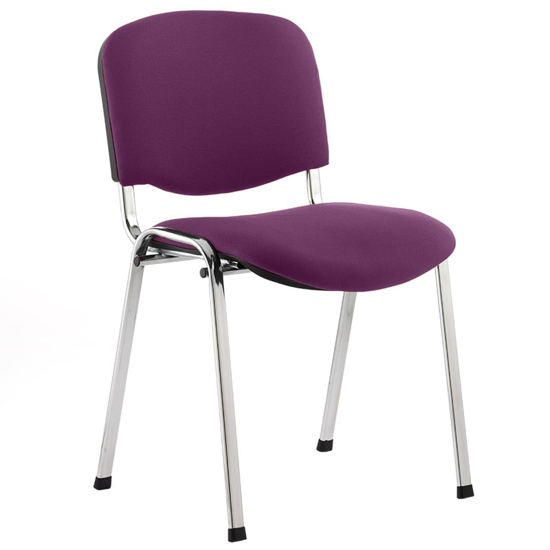 ISO Chrome Frame Stacking Chair - Tansy Purple Fabric
