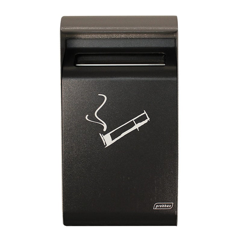 3L Wall Mounted Cigarette Bin, Dark Grey with Liner - 64 x 191 x 355mm