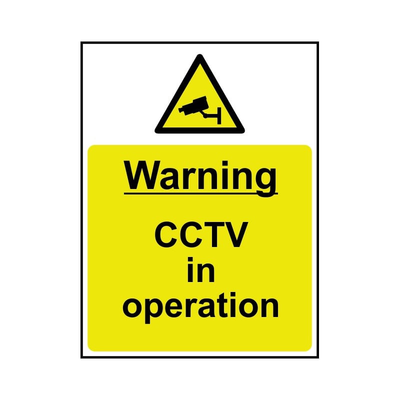 Warning CCTV in operation - Sign - Rigid PVC Board - 300 x 400mm