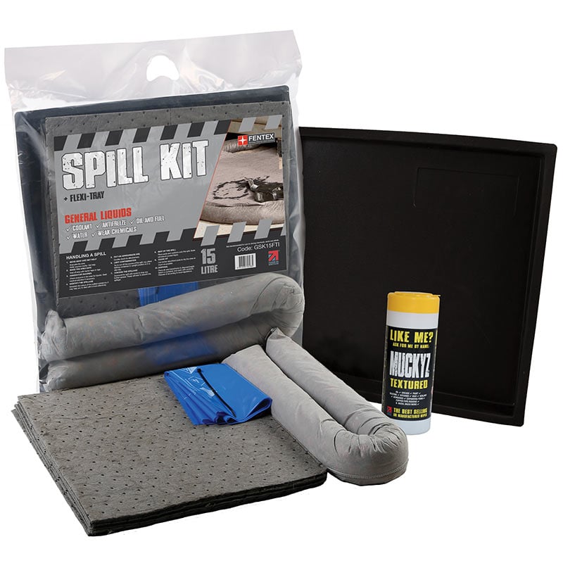 15 Litre General Purpose Spill Kit with 52cm x 52cm flexi-tray