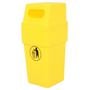 114L yellow plastic hooded litter bin