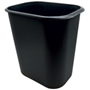 Black plastic desk litter bin