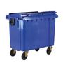 660L blue wheelie bin with lockable lid