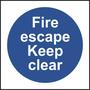 Fire Escape Keep Clear Sign 100 x 100mm