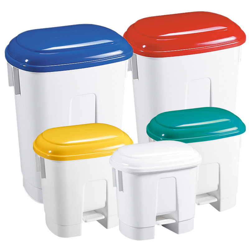 Pedal Bins with Coloured Lids