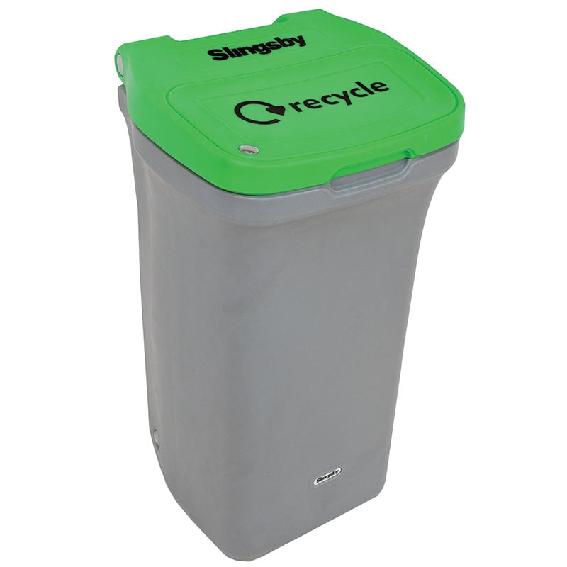 90L Recycling Bin With Wheels Green  Lid E415722 