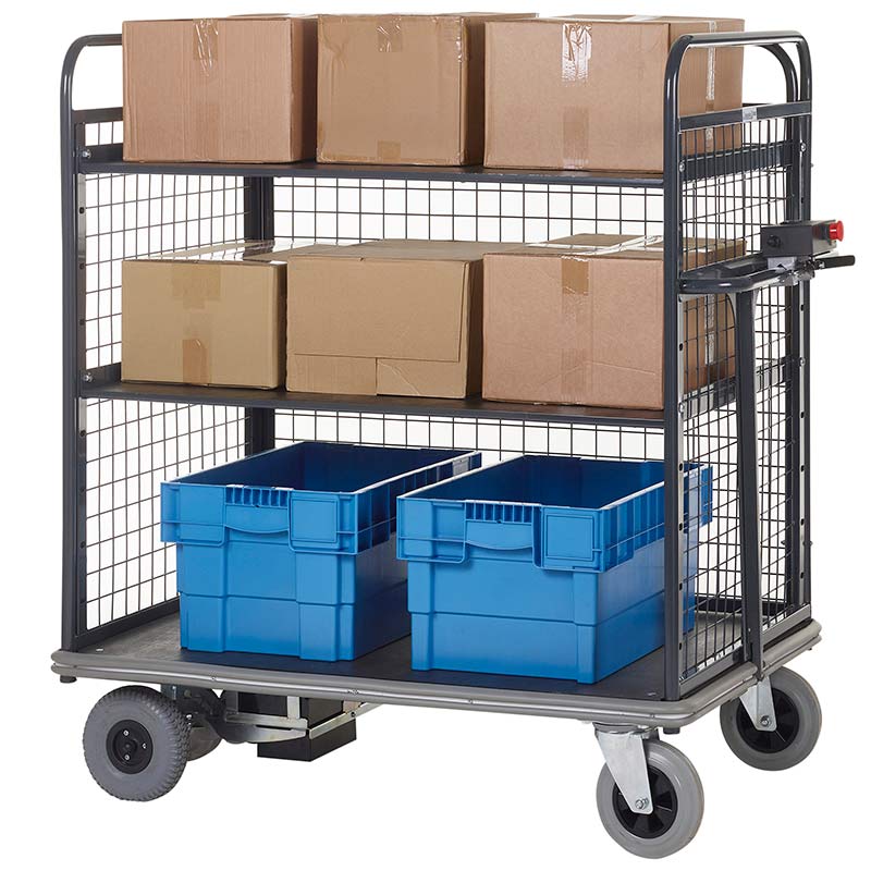 Apollo battery-powered distribution trolley with 2 shelves