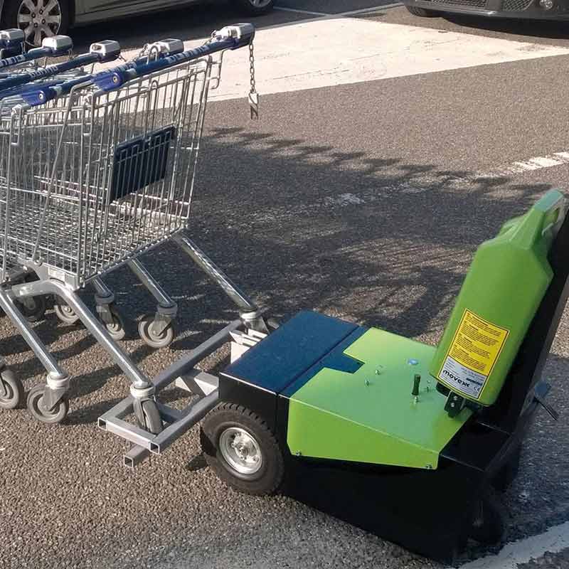 Battery-powered tug with trolley attachment