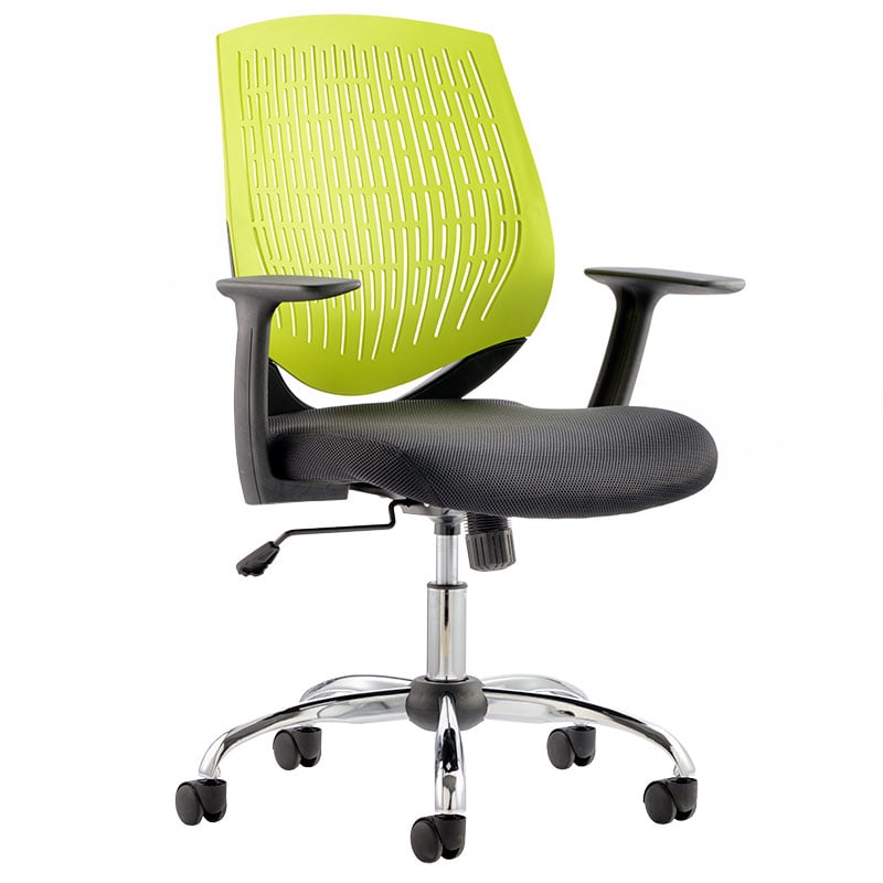 Dura operator office chair with black seat and green backrest
