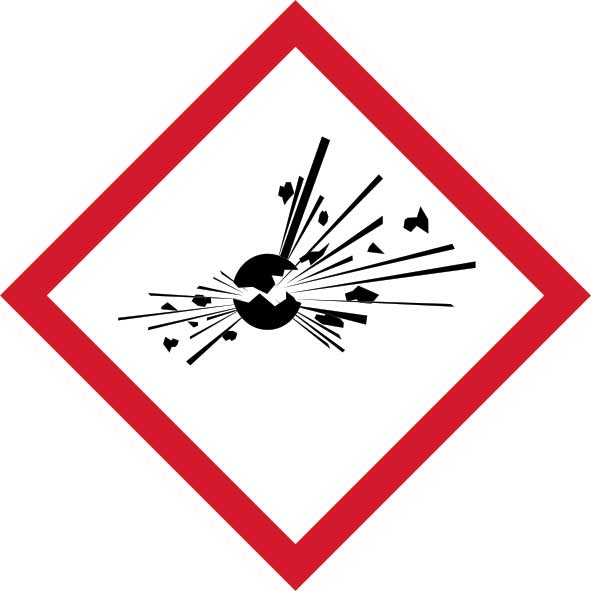 Explosive Symbol GHS Labels with FAST UK Delivery