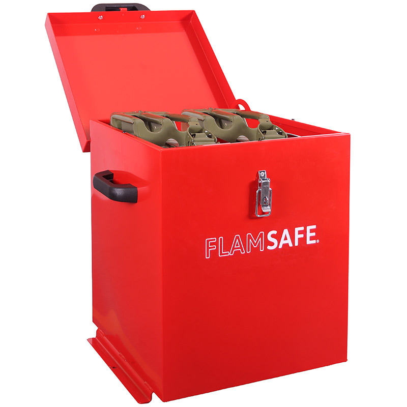 Flamsafe COSHH cabinet with lockable lid