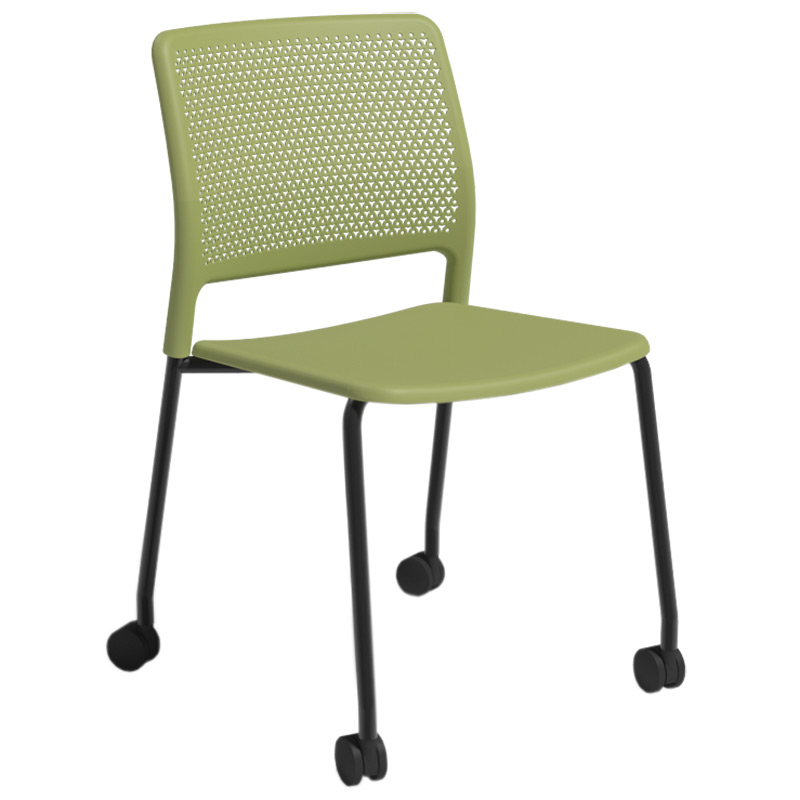 Grafton chair on castors - Grass Green seat and Black frame