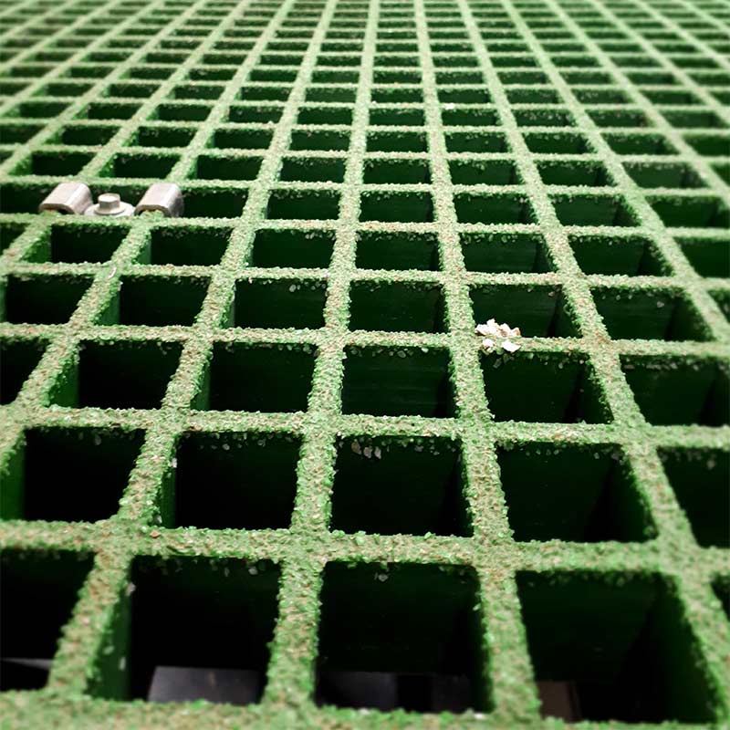 Green GRP grating flooring