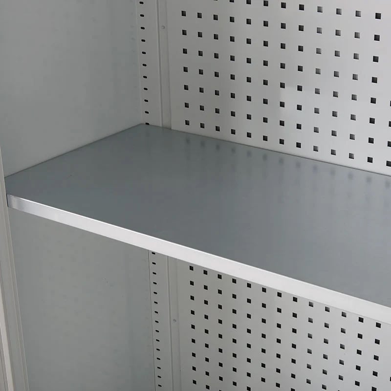 Steel shelf within perfo tool cupboard