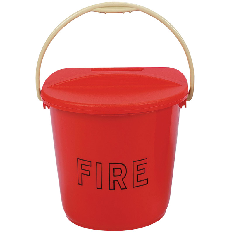 Red Plastic Fire Bucket - 10L