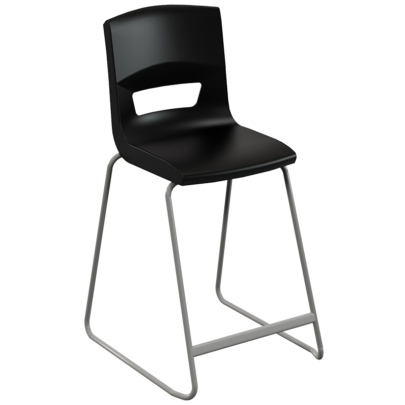 Postura plus high chair with Jet Black seat and Grey frame