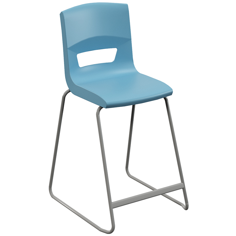 Postura plus high chair with Powder Blue seat and Grey frame
