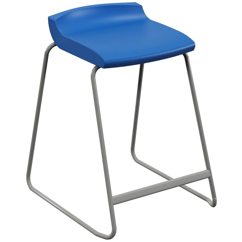 Postura+ Stool with ink blue seat and grey frame 